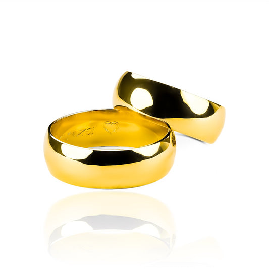 Argollas de matrimonio Classic 7M, elaboradas en oro 18 quilates por Joyería Caracas, cada una viene con un certificado de autenticidad y garantía de por vida.