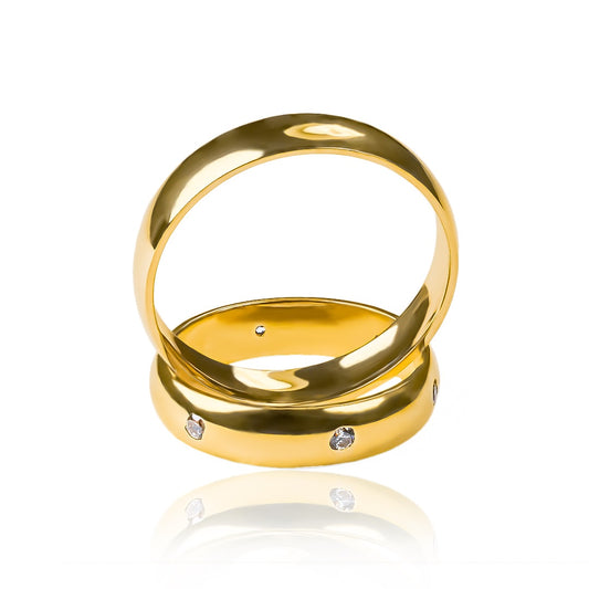 Argollas de matrimonio Classic II Cristal En Joyería Caracas, elaboradas en oro 18k por Joyería Caracas, viene con un certificado de calidad y garantía de por vida.