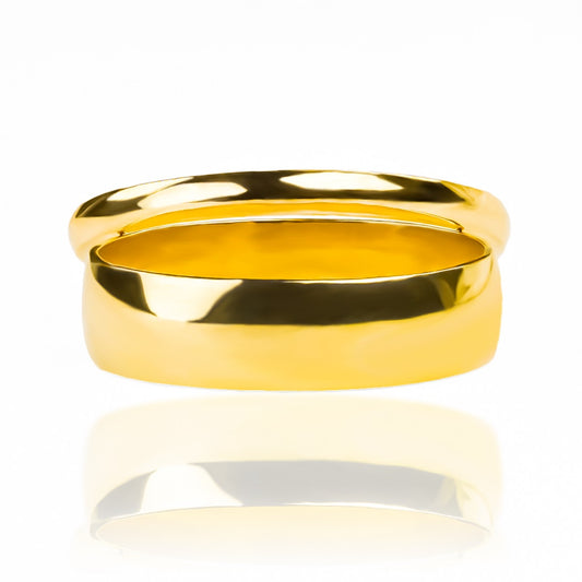 Argollas de matrimonio classic III, elaboradas en oro 18k por Joyería Caracas, cada argolla viene con un certificado de calidad y garantía de por vida.