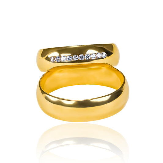 anillos de boda clásicos carré cristal en oro de 18k. La Joyería Caracas es reconocida por su artesanía de alta calidad, y estos anillos no son la excepción. Cada anillo viene con un certificado de calidad y garantía para toda la vida