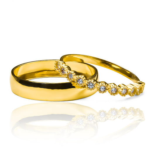 Argollas de matrimonio classic love, fabricadas en oro 18k de Joyería Caracas, cuentan con un certificado de calidad y una garantía de por vida.