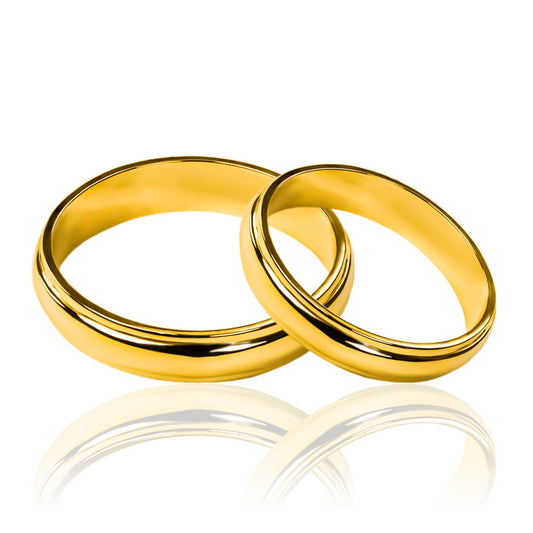 Argollas de matrimonio classic stair, fabricados en oro 18k de Joyería Caracas, cuentan con un certificado de calidad y garantía de por vida.