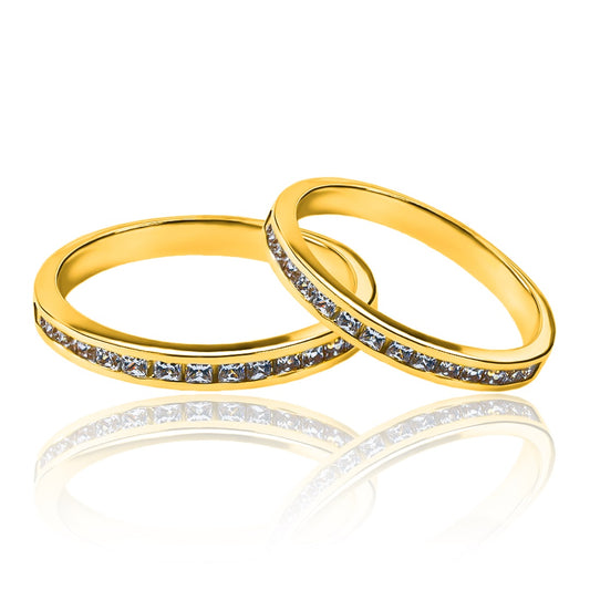 Argollas de matrimonio Cristal Sin Fin, fabricados en oro 18 quilates de Joyería Caracas, cuenta con garantía de calidad y durabilidad para toda la vida.