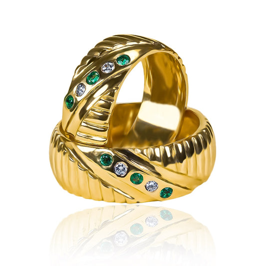 Argollas de matrimonio EspecialMind, fabricadas en oro 18k por Joyería Caracas, cuentan con certificado de calidad y garantía de por vida.