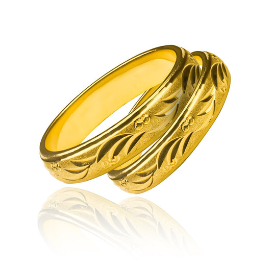 Argollas de matrimonio Grapes Tree, elaboradas en oro 18 quilates, cada una cuenta con un certificado de calidad y garantía para toda la vida.