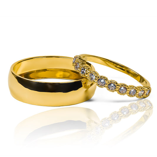 Argollas de matrimonio Love Palace, elaborados en oro 18 quilates, cada argolla viene con un certificado de calidad y garantía de por vida.