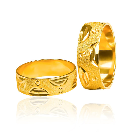 Argollas de matrimonio Mountain, elaboradas en oro 18k por Joyería Caracas, cuentan con certificado de calidad y garantía de por vida.