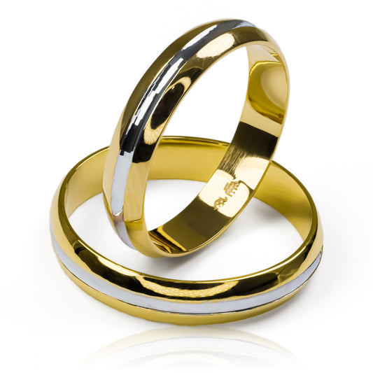 Argollas de matrimonio Nevado, elaboradas en oro 18k por Joyería Caracas, cuentan con un certificado de calidad y garantía de por vida.