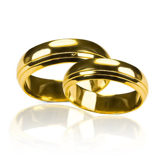 Argollas de matrimonio Perfect Lines, fabricadas en oro 18 quilates, cada una viene con un certificado de autenticidad y garantía para toda la vida.