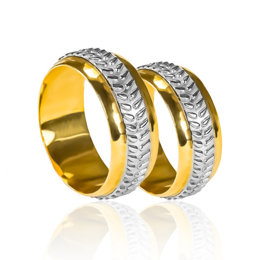 Argollas de matrimonio Thorn, elaborados en oro 18 quilates por Joyería Caracas, cuenta con un certificado de calidad y garantía para toda la vida.