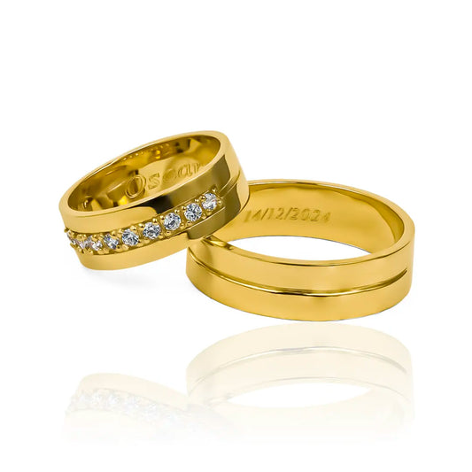 Argollas de matrimonio Classic Love, fabricadas en oro 18k de Joyería Caracas, cuentan con un certificado de calidad y una garantía de por vida.