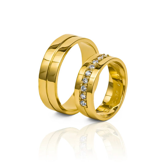 Argollas de matrimonio Classic Love, fabricadas en oro 18k de Joyería Caracas, cuentan con un certificado de calidad y una garantía de por vida.