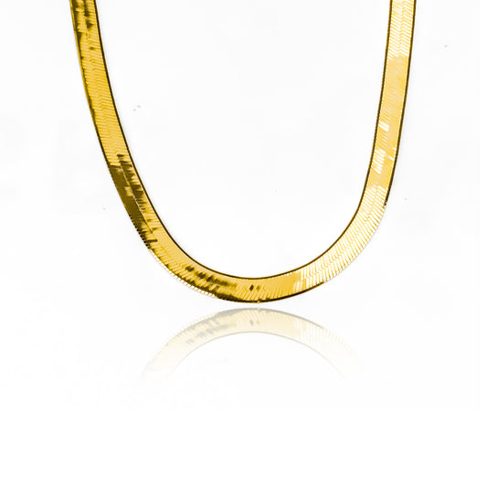 Gargantilla Espejo M 40, fabricado en oro 18k por Joyería Caracas, cuenta con un certificado de calidad y garantía de por vida.