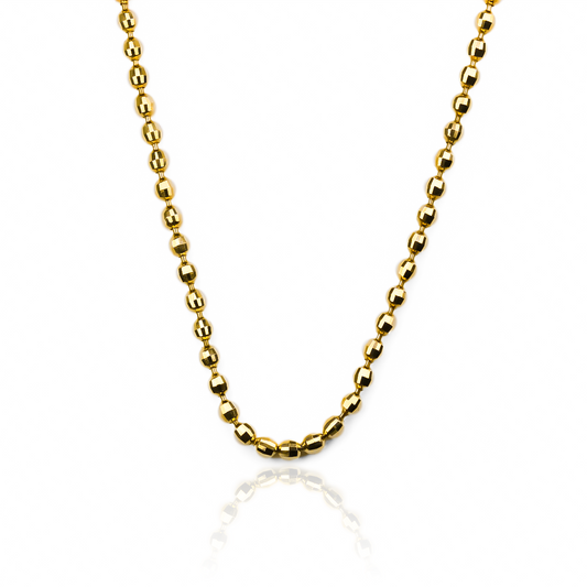 Cadena militar 60 M I de Joyería Caracas. Hecha de oro 18k, esta cadena garantiza una vida de lujo y exclusividad.