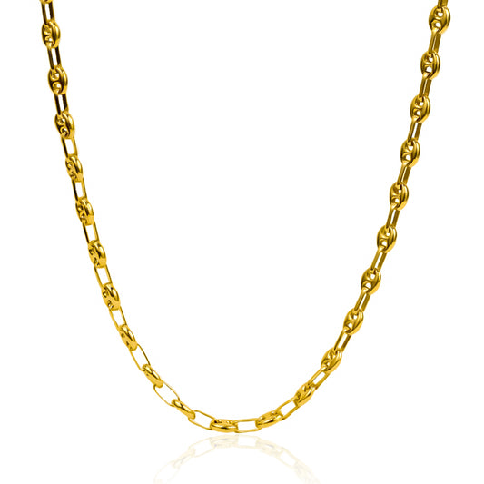 Cadena Calabrote SS 60 JT fabricado en oro de 18k por Joyería Caracas, cuentan con certificado de calidad y garantía de por vida.