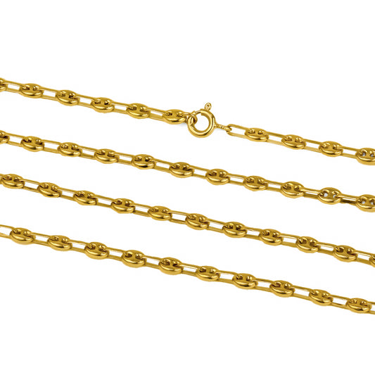 Cadena Calabrote SS 40 JT fabricada en oro de 18k por Joyería Caracas, cuenta con certificado de calidad y garantía de por vida.