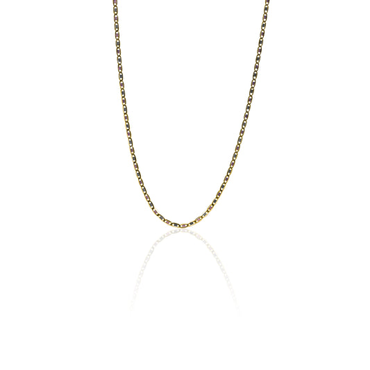 Cadena Escalera Plana espejo S40 3 oros Joyería Caracas, cuenta con certificado de calidad y garantía de por vida.