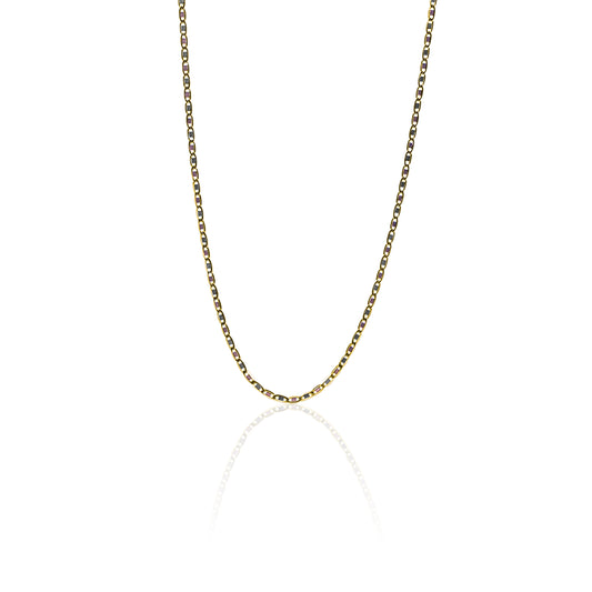 Cadena Escalera Plana espejo S45 3 oros Joyería Caracas, cuenta con certificado de calidad y garantía de por vida.