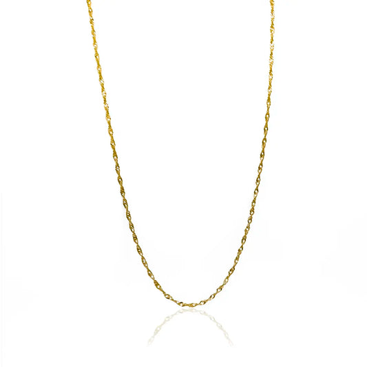 Cadena Singapur SS60 de Joyería Caracas está elaborada en oro 18k y cuenta con garantía de por vida.