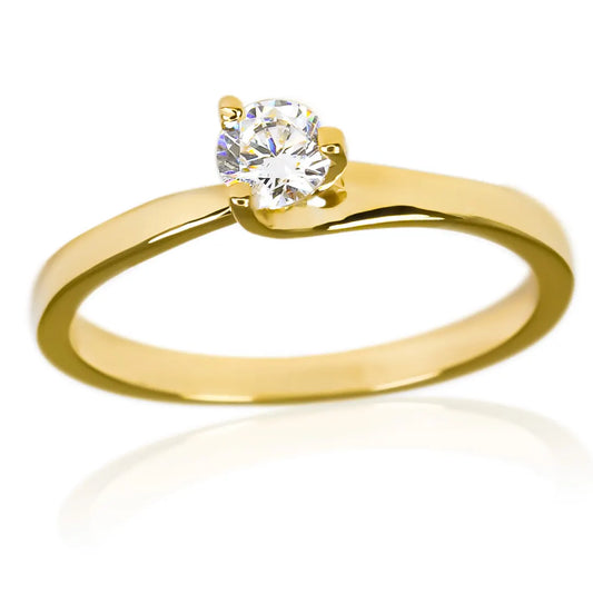 Anillo de compromiso trineo de Joyería Caracas. Fabricado en oro de 18 quilates y cuenta con un certificado de calidad y garantía de por vida.