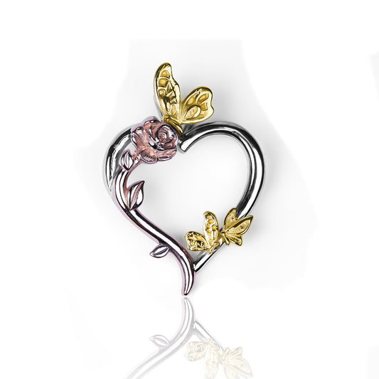 Dije Corazón mariposas 3 oros