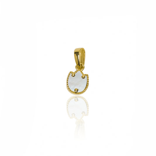 Dije Tulip Nacar S en oro de 18k de la Joyería Caracas. Con su diseño en forma de tulipán, este accesorio cuenta con certificado de calidad y garantía de por vida.