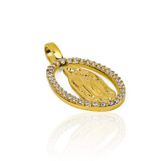 Dije Guadalupe oval cristales I