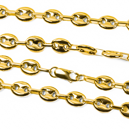 Cadena Calabrote M 50 JT es una elegante pieza de joyería de la reconocida marca Joyería caracas, elaborada en oro de 18k.