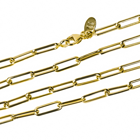 Cadena Clip art 50 fabricada en oro de 18k por Joyería Caracas, cuenta con certificado de calidad y garantía de por vida.