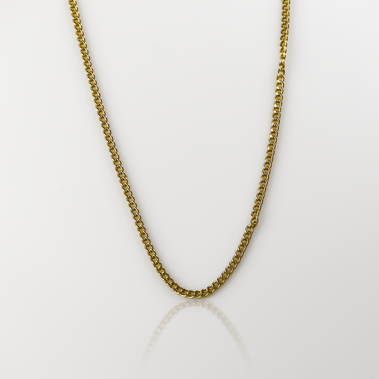 Cadena mini cubana 50 de Joyería Caracas. Hecha con oro 18k de la más alta calidad, esta cadena es una obra de arte que perdurará toda la vida. Con nuestra garantía de por vida.