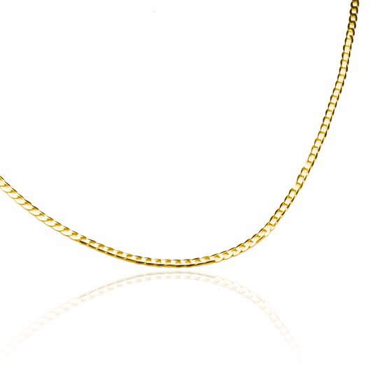 Cadena Cubana Espejo SM 40 en oro de 18k de la Joyería Caracas. Cuenta con garantía de por vida.