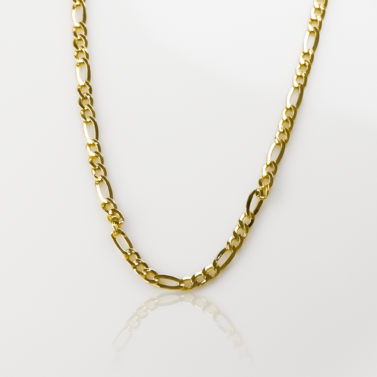 Cadena cubana 3x1 super E60 está hecha de oro de 18k de la prestigiosa Joyería Caracas. Cuenta con garantía de por vida.