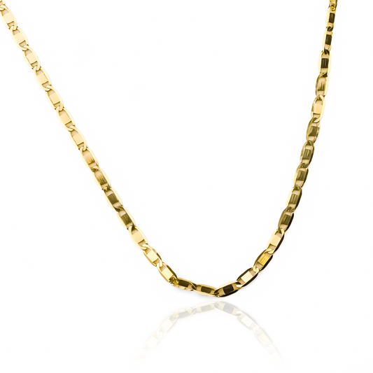 Cadena Escalera Plana espejo S 50 I en oro de 18K de la Joyería Caracas te brinda elegancia y calidad en una sola pieza. Cuenta con garantía de por vida.