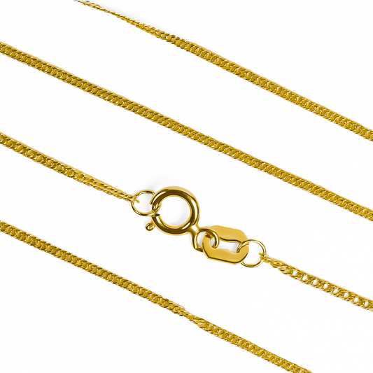 Cadena Mini Cubana super E45 es una joya única de la prestigiosa Joyería Caracas. Hecha con oro 18k de la más alta calidad, esta cadena es un símbolo de elegancia y exclusividad. Con garantía para toda la vida.