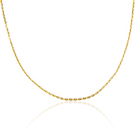 Cadena seguida skinny 40 I es el accesorio perfecto para elevar cualquier atuendo. Fabricada en oro 18k de alta calidad y con la garantía para toda la vida de Joyería Caracas.