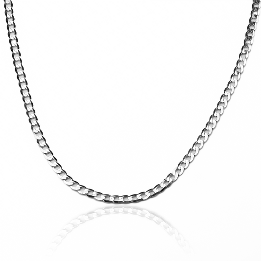 Cadena mini cubana white SM 50 I, creada por Joyería Caracas en oro 18k y con garantía de por vida.