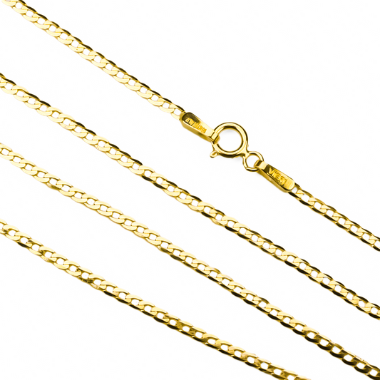 Cadena Cubana Espejo SM 40 en oro de 18k de la Joyería Caracas. Cuenta con garantía de por vida.