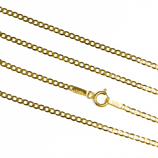 Cadena Cubana espejo S40 es un impresionante accesorio de la Joyería Caracas en oro de 18K. Cuenta con garantía de por vida.