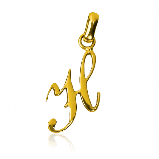 Dije Letra H cursiva Classic JC. Diseñado con oro 18K por Joyería Caracas, cuenta con garantía de por vida.