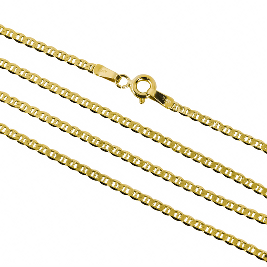 Cadena escalera espejo brillante M 45 en oro de 18K de la Joyería Caracas, cuenta con garantía de por vida.