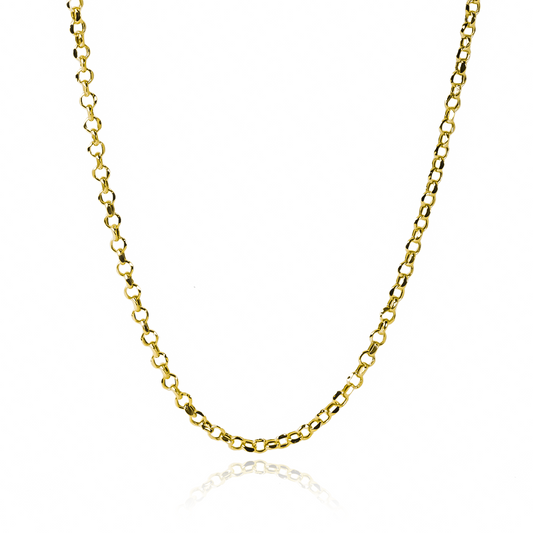 Cadena Rolón flattened 50, con un toque de Joyería Caracas y el lujo del oro 18k. Con garantía de por vida.