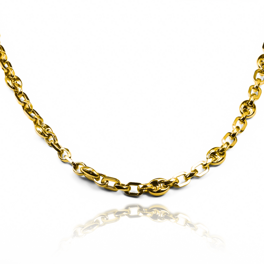 Cadena calabrote combinada 50 en oro de 18k de la Joyería Caracas es una elección elegante y duradera, cuenta con garantía de por vida.