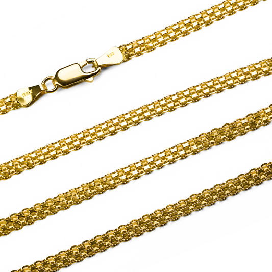 Cadena Bismarck LL 60 en oro de 18k es una joya exclusiva de la Joyería Caracas. Con su diseño único y lujoso, resaltará cualquier atuendo. Hecha con materiales de alta calidad.