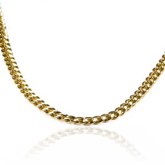 Cadena Cubana L 60 de la Joyería Caracas es una elegante cadena en oro 18k. Cuenta con garantía de por vida.