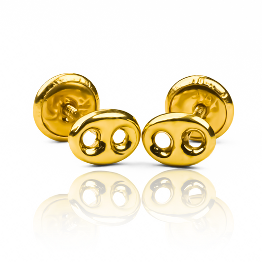 Topitos Calabrote M. Realizados en oro 18k, son una verdadera obra de arte de Joyería Caracas. Con garantía de por vida, no solo adquieres un accesorio de lujo, sino también una pieza eterna para tu colección.