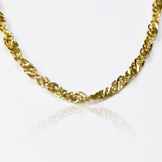 Cadena Singapur M50 es una joya exclusiva de Joyería Caracas, elaborada en oro 18k con garantía de por vida.