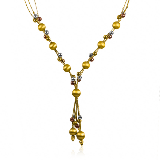 Gargantilla Special Party 3 Oros, fabricada en oro 18K por Joyería Caracas, cuenta con un certificado de calidad y garantía de por vida.