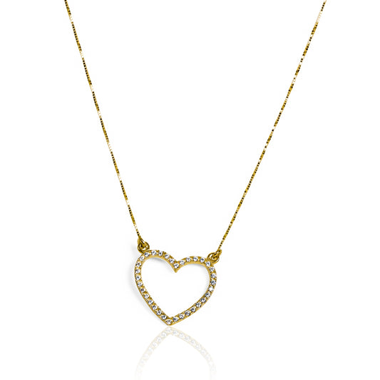 Gargantilla Venecia - Corazón JT, fabricado en oro 18K por Joyería Caracas, cuenta con certificado de calidad y garantía de por vida.