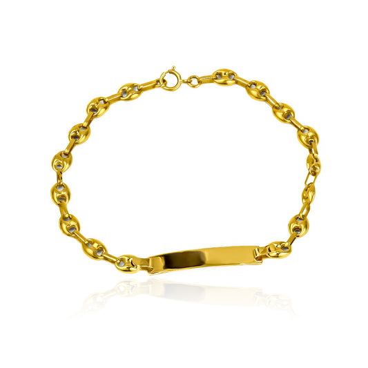 Pulsera Calabrote Lisa JC, elaborada en Oro 18K por Joyería Caracas, cuenta con su garantía de por vida.