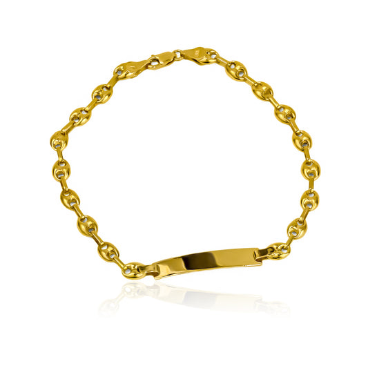 Pulsera esclava Calabrote M JT es una obra maestra de la Joyería Caracas en oro de 18k. Con su diseño elegante y exclusivo.